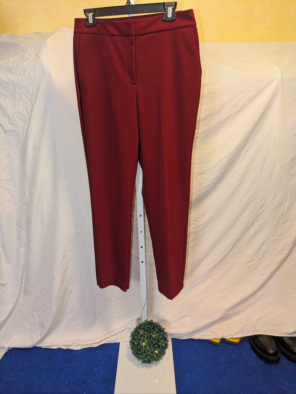 Rachel Zoe Burgundy Stretch Ankle Dress Pants Size 8 High Rise Work Trousers - Picture 1 of 7